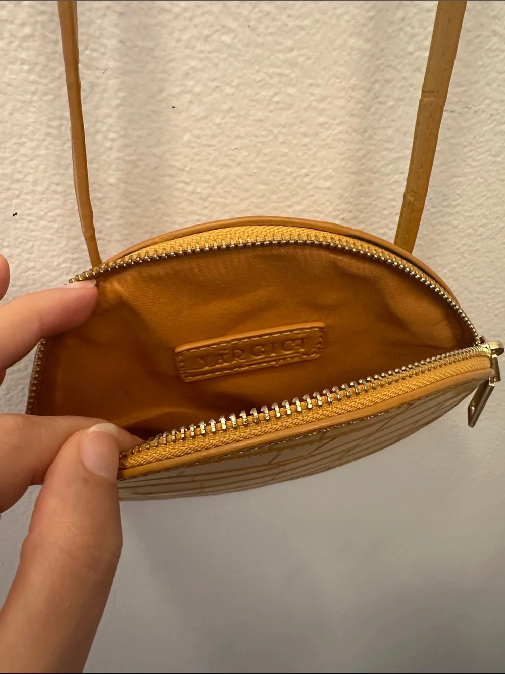 Women’s Round Crossbody Bag - Mustard Brown